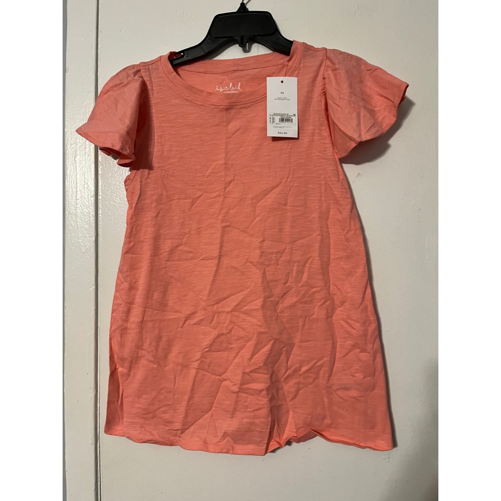 Isabel Maternity Ingrid & Isabel Pink Flutter Sleeve Cotton Top XS NWT